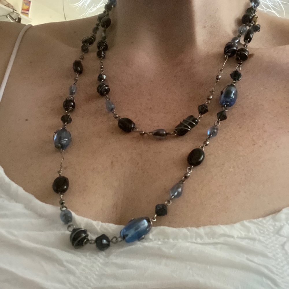 Custom-made glass bead necklace